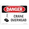 Signmission Safety Sign, OSHA Danger, 7" Height, Crane Overhead, Landscape OS-DS-D-710-L-1109 - alternate 1